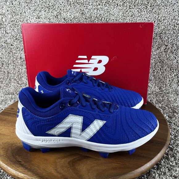 Size 10 - New Balance Women’s FuelCell Fuse V4 Molded Softball Shoe Blue White - Picture 1 of 12
